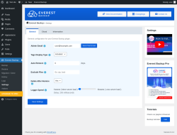 Page screenshot: Everest Backup → Settings