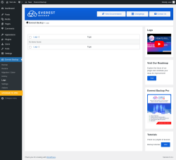 Page screenshot: Everest Backup → Logs
