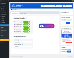 Page screenshot: Everest Backup