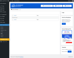 Page screenshot: Everest Backup → Logs