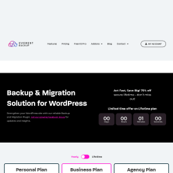 Page screenshot: Everest Backup →  → UPGRADE TO PRO