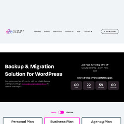 Page screenshot: Everest Backup →  → UPGRADE TO PRO