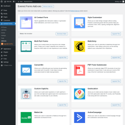Page screenshot: Everest Forms &rarr; Add-ons