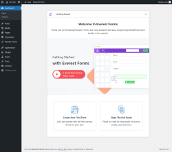 Page screenshot: Welcome to Everest Forms &lsaquo; Test site &mdash; WordPress