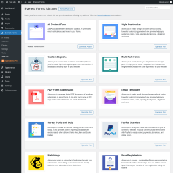 Page screenshot: Everest Forms &rarr; Add-ons