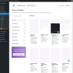 Page screenshot: Everest Forms &rarr; Add New