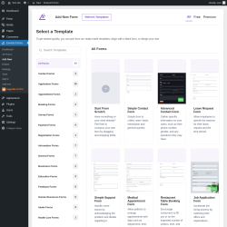Page screenshot: Everest Forms → Add New