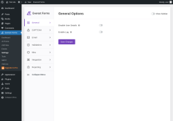 Page screenshot: Everest Forms → Settings