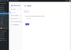 Page screenshot: Everest Forms &rarr; Tools &rarr; 
							
								
  
  

							
							
								
									Export								
								
									
								
							
						