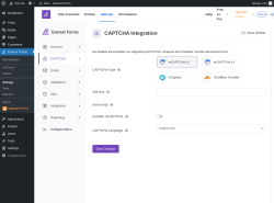 Page screenshot: Everest Forms &rarr; Settings &rarr; 
									
								
  
  

									
									
										
									CAPTCHA										
										
											
										
									
								