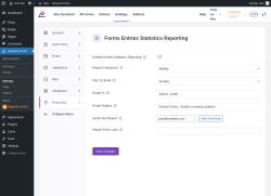 Page screenshot: Everest Forms &rarr; Settings &rarr; 
											
												
  

											
											
												Reporting
												
													
												
											
										