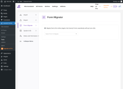 Page screenshot: Everest Forms &rarr; Tools &rarr; 
							
								
  
  
  
  

							
							
								
									Form Migrator								
								
									
								
							
						
