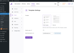 Page screenshot: Everest Forms &rarr; Settings &rarr; 
											
												
  

											
											
												Email
												
													
												
											
										