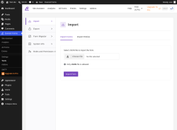 Page screenshot: Everest Forms &rarr; Tools