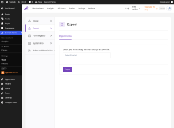 Page screenshot: Everest Forms &rarr; Tools &rarr; 
							
								
  
  

							
							
								
									Export								
								
									
								
							
						