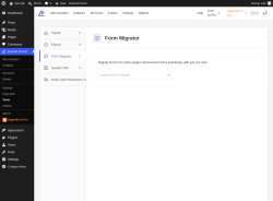 Page screenshot: Everest Forms &rarr; Tools &rarr; 
							
								
  
  
  
  

							
							
								
									Form Migrator								
								
									
								
							
						