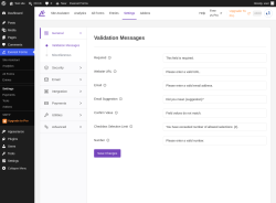 Page screenshot: Everest Forms &rarr; Settings