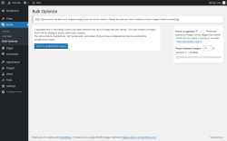 Page screenshot: Media &rarr; Bulk Optimize
