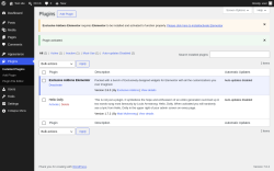Page screenshot: Plugins &lsaquo; Test site &mdash; WordPress