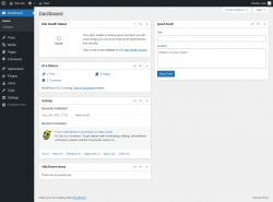 Page screenshot: Dashboard ‹ Test site — WordPress