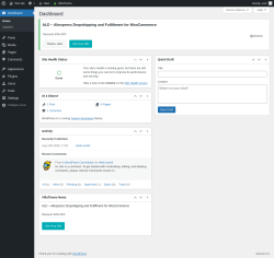 Page screenshot: Dashboard ‹ Test site — WordPress