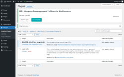 Page screenshot: Plugins ‹ Test site — WordPress