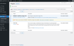 Page screenshot: Plugins ‹ Test site — WordPress