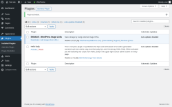 Page screenshot: Plugins ‹ Test site — WordPress