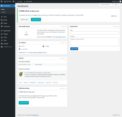 Page screenshot: Dashboard ‹ Test site — WordPress
