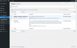 Page screenshot: Plugins ‹ Test site — WordPress
