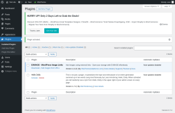 Page screenshot: Plugins ‹ Test site — WordPress