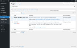 Page screenshot: Plugins ‹ Test site — WordPress