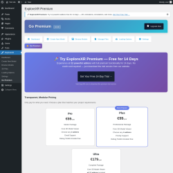 Page screenshot: ExploreXR &rarr; Go Premium