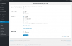 Page screenshot: Settings &rarr; Export All URLs