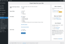Page screenshot: Export All URLs &lsaquo; Test site &mdash; WordPress