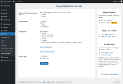 Page screenshot: Tools &rarr; Export All URLs