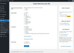 Page screenshot: Export All URLs &lsaquo; Test site &mdash; WordPress