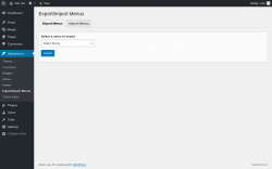 Page screenshot: Appearance &rarr; Export/Import Menus