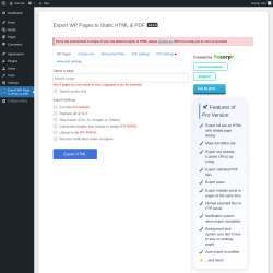 Page screenshot: Export WP Page to HTML & PDF