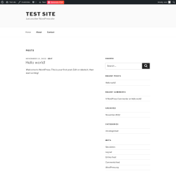 Page screenshot: Test site – Just another WordPress site