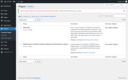 Page screenshot: Plugins ‹ Test site — WordPress