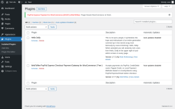 Page screenshot: Plugins ‹ Test site — WordPress