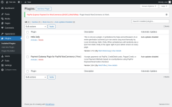 Page screenshot: Plugins ‹ Test site — WordPress