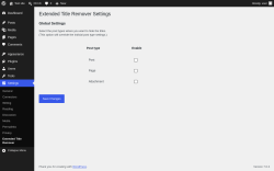Page screenshot: Settings &rarr; Extended Title Remover