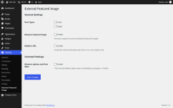 Page screenshot: Settings &rarr; External Featured Image