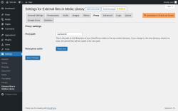 Page screenshot: Settings → External files in Medias Library → Proxy