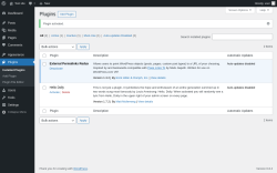 Page screenshot: Plugins ‹ Test site — WordPress
