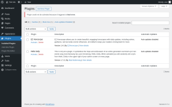 Page screenshot: Plugins ‹ Test site — WordPress
