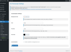Page screenshot: Settings → Horoscope Settings
