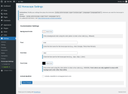 Page screenshot: Settings → Horoscope Settings